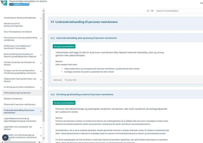 UNIVERSITETET I BERGEN Nasjonal faglig retningslinje demens Lindrende behandling til personer med demens https://app.magicapp.