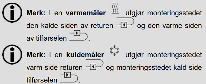 12 ENERGIMÅLING Montasje ulralyd energimålere: Energimåleren kan monteres både horisontalt og vertikalt. Det er ikke krav til rettstrekk før eller etter måler.