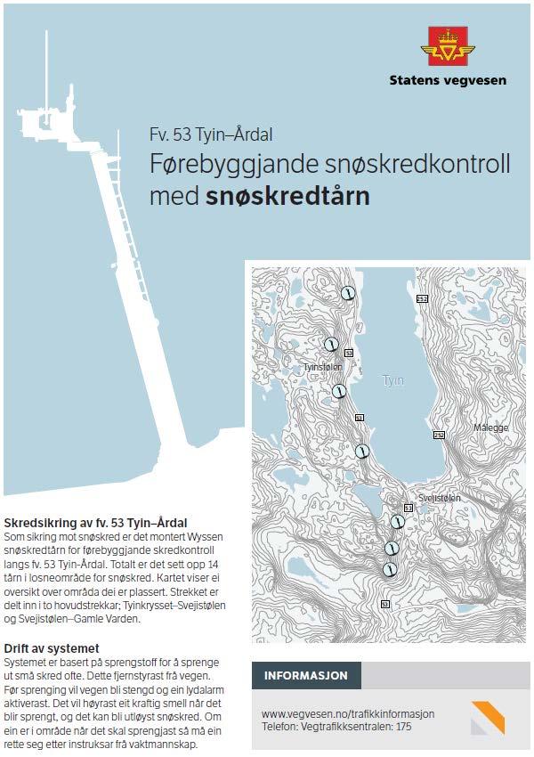 Kontrollert utløysing av skred - snøskredtårn Fv 53