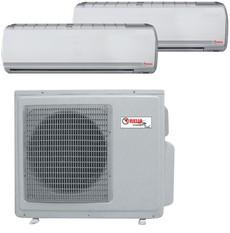 Luft til luft varmepumper og aircondition Riello Energy 7 Dual: Versjon med to innedeler (2+2kW, 2,5+2,5kW og 2,5+3,5kW kjøleeffekt).