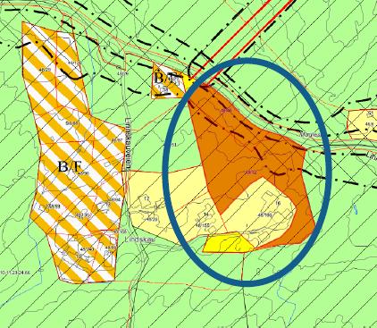 startet arbeid med regulering. Kommunen foreslår at området endres fra framtidig bolig, til LNF-område. Kartutsnittet under viser utsnitt av høringsforslaget.