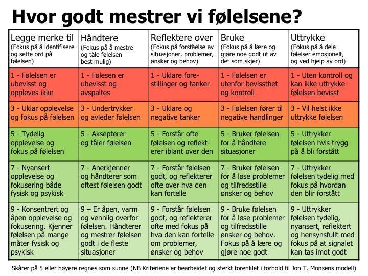 Følelsenes fenomenologi: Hva, hvorfor og hvordan føler vi? Følelsene er et signalsystem som forteller at noe berører og betyr noe for oss. De forteller oss hvordan vi har det i situasjonen vi er i.