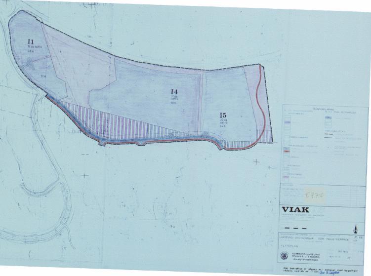 Figur 7: RP 7120000 Laksevåg Drotningsvik sør industriområde. Figur 8: Laksevåg Drotningsvik sør industriområde (reguleringsendring, markert med rødt).
