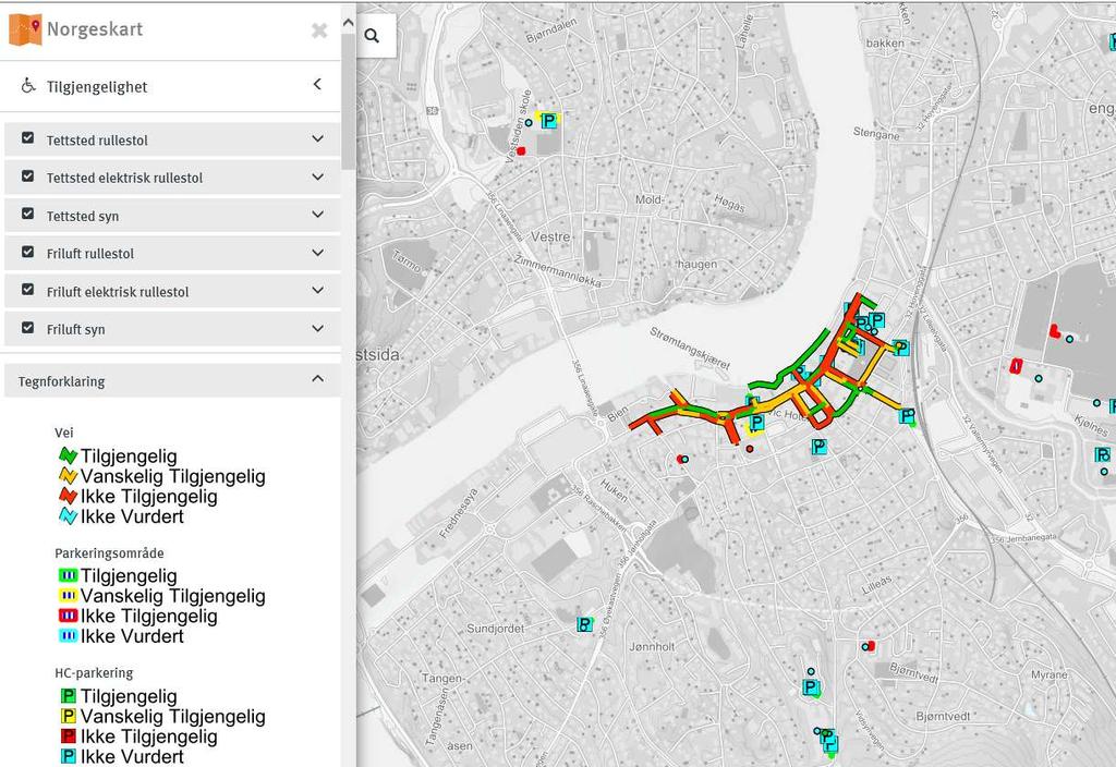 Tilgjengelighetskartlegging i tettsteds- og friluftsområder