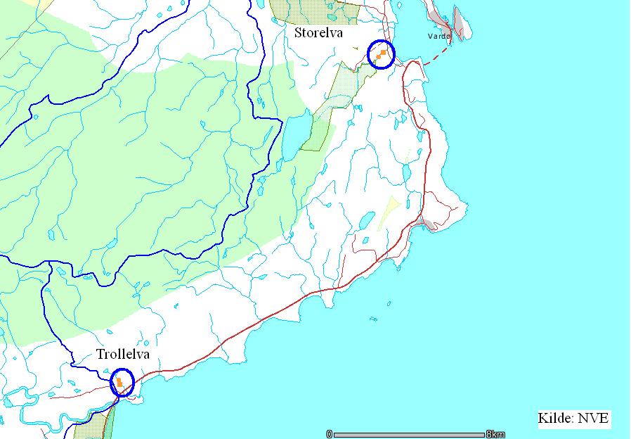Lokal energiutredning Vardø kommune 2011 17 Den andre lokasjonen er Trollelva som befinner seg i et hyttefelt.