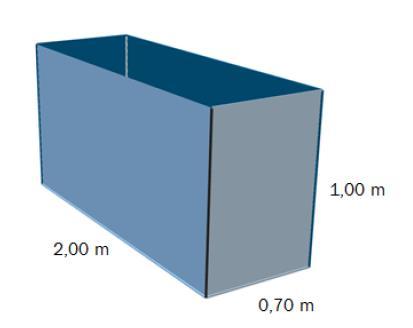 Oppgave 3 (6 poeng) Hansen har hytte på fjellet. I kjelleren har de en beholder der de samler opp regnvann. Beholderen har form som et rett firkantet prisme. Se skissen ovenfor.