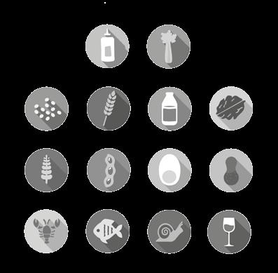 ALLERGENER H. Hvetemel S. Skalldyr E. Egg F. Fisk SE.