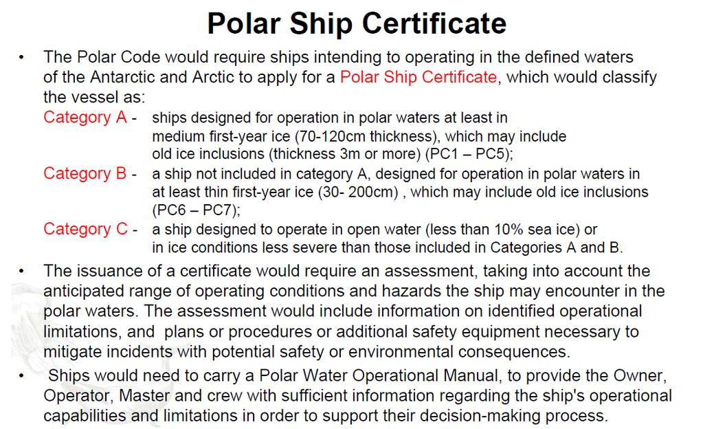 Polar Code for fartøyer som bemannes og drives av HI/Rederi KH GOS, JH & KB Opplæring av toktledere og