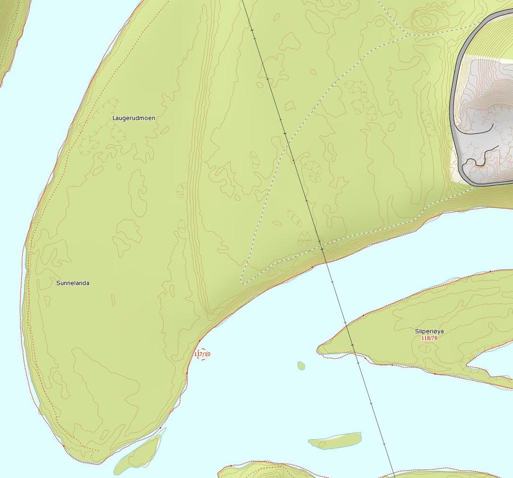 Figur 10: Forslag til område for undersøkelsesboringer på Langerudmoen/Sunnelanda (gult) 4 VIDERE ARBEID Omfanget av arbeider, dvs. vurderinger, boringer og evt.