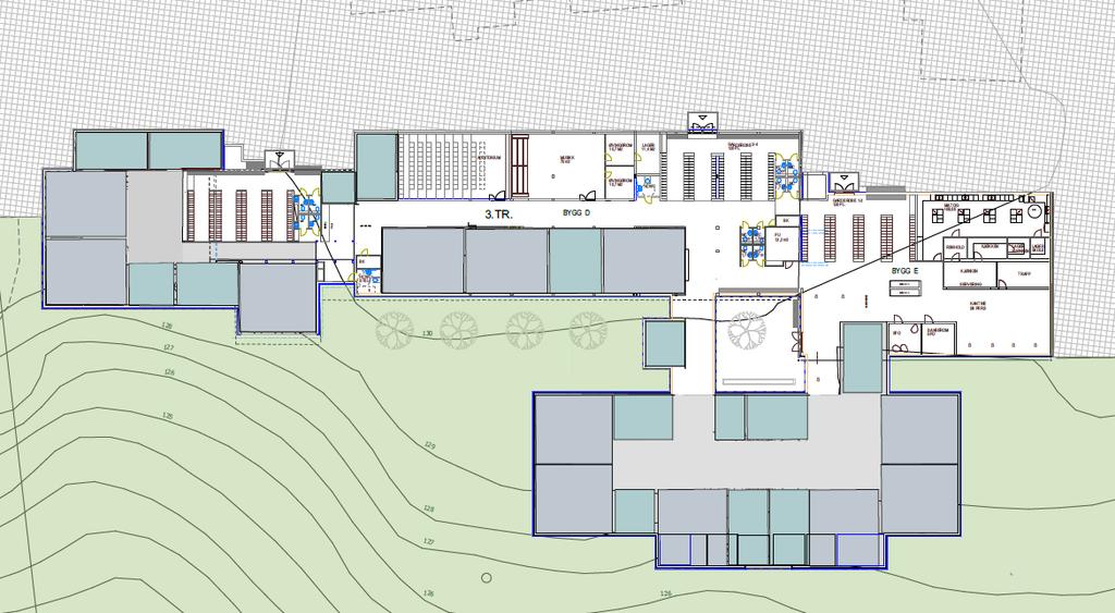 Alternativ 3 Eksisterende skole bygges om til en standard klasseromskole for 3- paralleller.