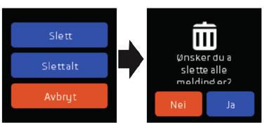 meldingene. Slette melding 1.