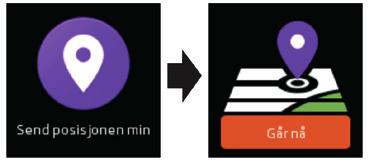 Send min plassering Send posisjonen min er en funksjon som brukes av brukeren for å sende en melding fra XPLORA til hovedkontakten(e). Meldingen indikerer brukerens nåværende posisjon.