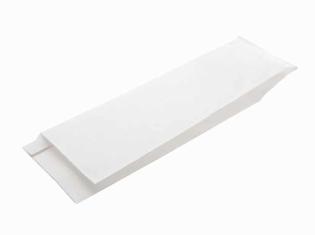 BAGUETTLOMME HVIT BAGUETTEPOSE HVIT M/VINDU BAGUETTEPOSE HVIT M/VINDU EPD 4057055 STR/VOLUM: 27,2x4,5x11cm Nøytral baguette lomme i hvitt papir, for