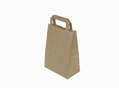 PAPIRPOSE BRUN M/HANK EPD 406058 STR/VOLUM: 35 x 17 x 24,5cm Tykkelse 80g ANTALL PR D-PK: 250stk Brun, naturfarget Takeaway pose.