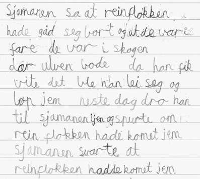 (gutt 8 år) Eleven formulerer seg godt skriftlig ved hjelp av data, men