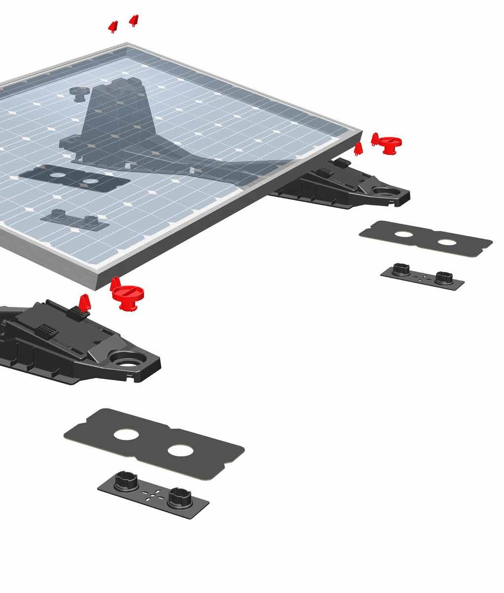 1 BauderSOLAR UK FD 5 2 Bunnplater 3 Mansjett av asfalt eller PVC 4 Bajonettlås 5 Låsepinner 6