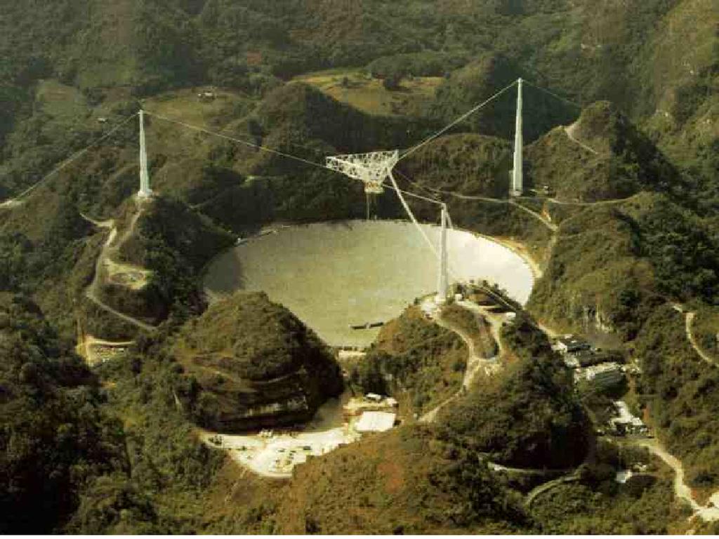 Arecibo er verdens største radioteleskop. Arecibo observatoriet på Puerto Rico er verdens største radioteleskop med en diameter på 305 meter, men det er ikke styrbart.