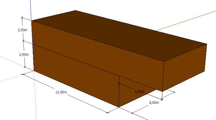 6.11 Modell%10% %lavere%etasjehøyde% Densistemodellenerheltlikgrunnmodellenforsensitivitetsanalyse,mensomfigur6.10 visererdenutkragedeetasjenreduserestilh=2500mm.