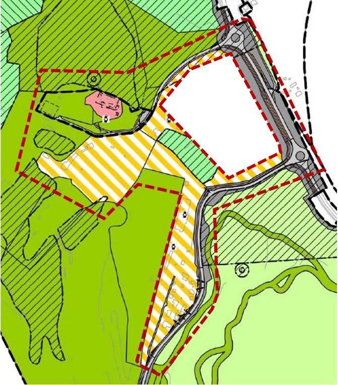 8 Foreløpig planavgrensning Foreløpig forslag til planavgrensning per oktober 2017 vist med rød stiplet linje.