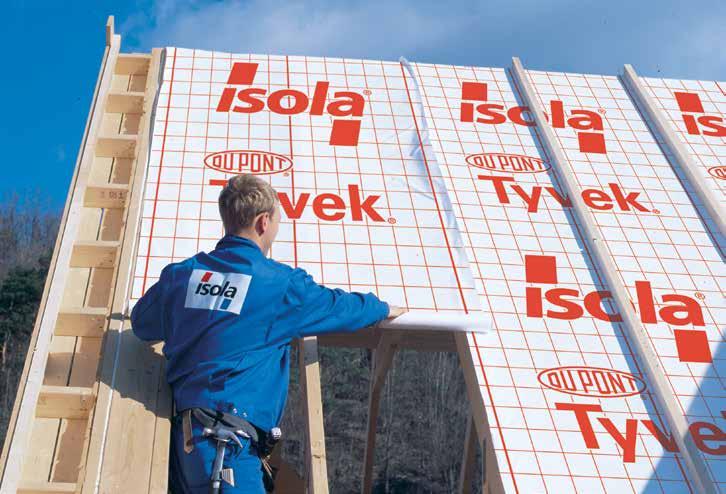 Isola Soft Xtra Vindsperre Vindtetting i ventilerte fullisolerte skråtak Isola Soft Xtra Vindsperre er myk og støysvak og kan dermed benyttes til vindtetting i luftede fullisolerte skråtak.