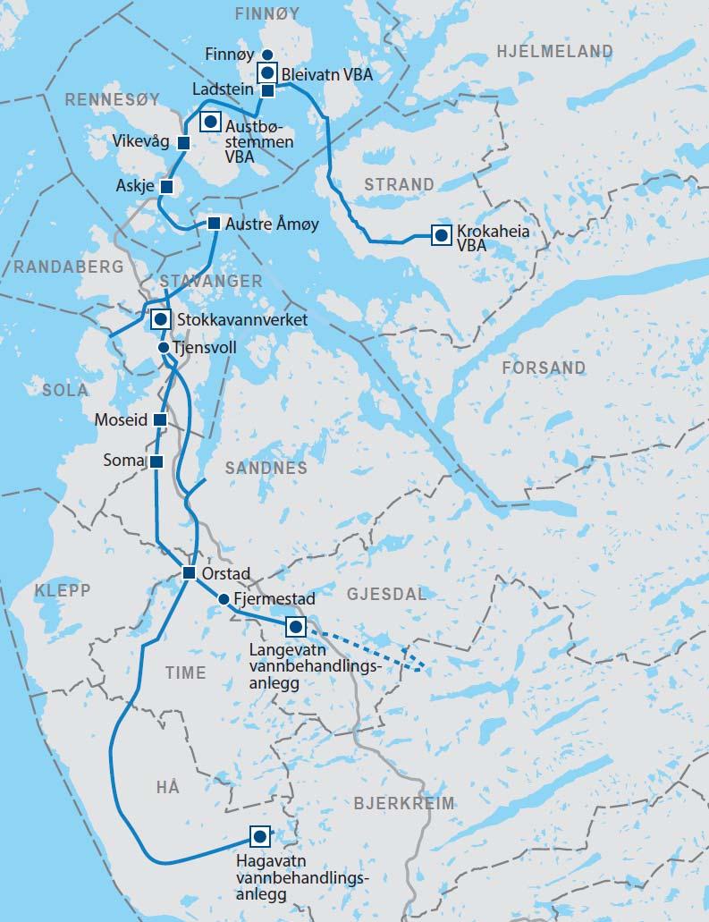 2.2.1 Råvannskilder Vannet som leveres til Stavanger kommune hentes fra to overflatevannkilder, Stølsvatn i Bjerkreim kommune og Storavatn i Gjesdal kommune.