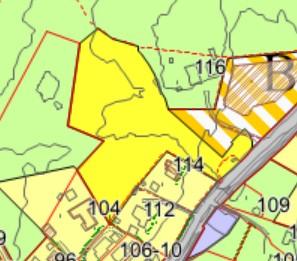 Del av g/bnr 27/7 Kirkeskogen er området avsatt til fremtidig boligbebyggelse i KP.