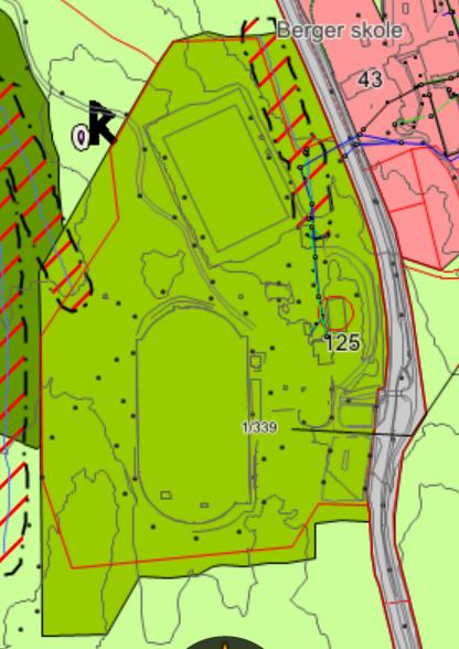 Berger idrettspark I kommuneplan for 2014 er ikke avsatt arealformål