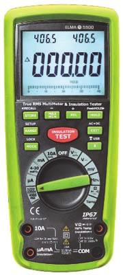 5800, kombinerer isolasjonstesteren med et ekte sann RMS multimeter. Multimetret har trådløs PC kommunikasjon, og kan brukes som recorder i tilfeller hvor det skal logges over lengre tid.