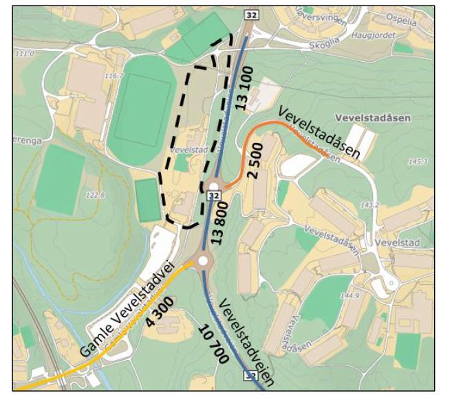 De viktigste trafikkdata benyttet i beregningene er gjengitt i Tabell 4. Tabell 4: Trafikkdata benyttet i beregningen.