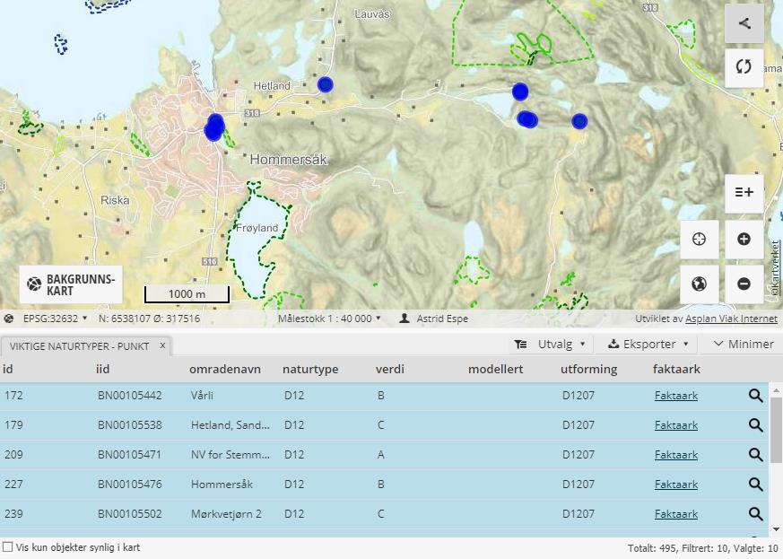 Tabellvising Utvalg forts.