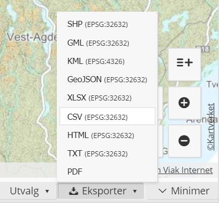 Temalag Tabellvising For å eksportere data, klikk