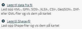 no eller fra en GPS enhet) NB: Maks 4 MB! GPX-filen vises på kartet.