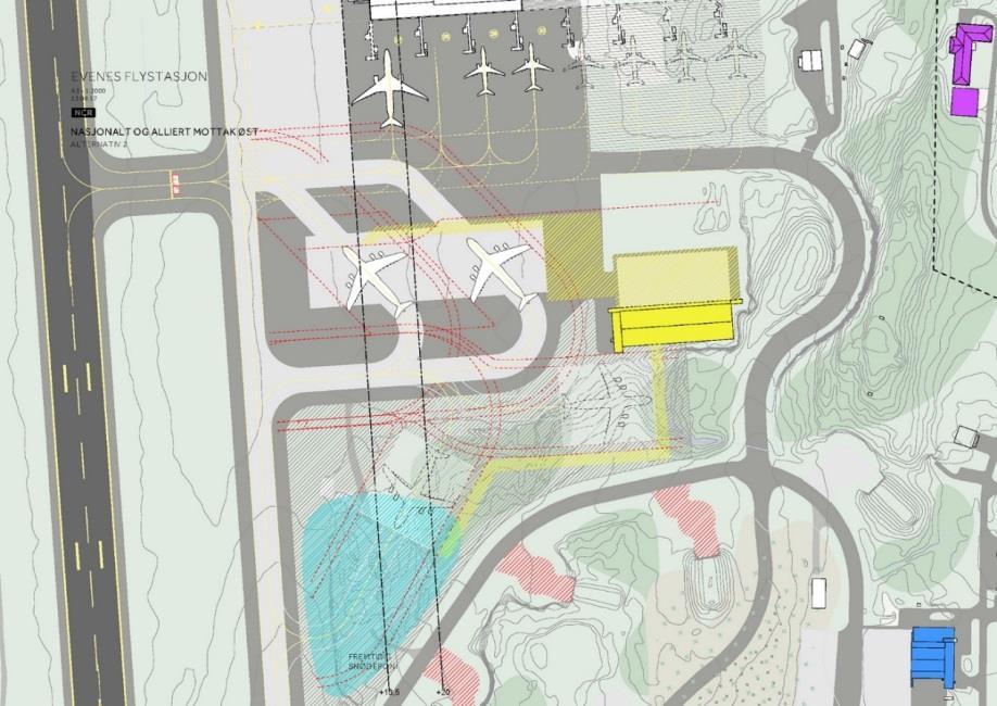 Dersom det kommer et krav om ytterligere to oppstillingsplasser vil man kunne etablere én med gjennomkjøring sør for eksisterende C-5 oppstilling, og én uten gjennomkjøring sør for hangar 4 ved å