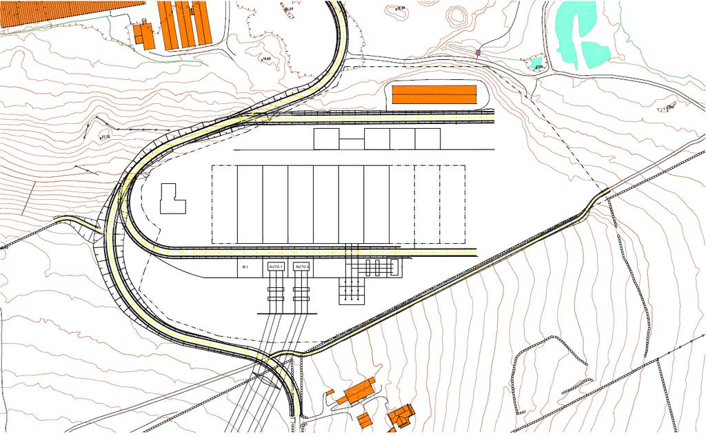 Figur 4.37. Fremtidig 420 kv Stølaheia transformatorstasjon etter ombygging og utvidelse. 4.9. Anleggsvirksomhet, transport og riggområder 4.9.1.