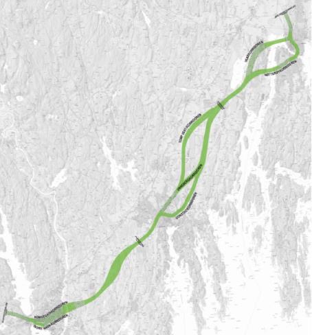 supplere med utredningskorridor(er) over