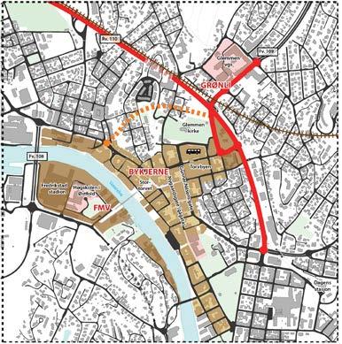 stasjonsområde Overordnet infrastruktur: møte mellom veg, bane og by Nye Grønli stasjonsbydel: