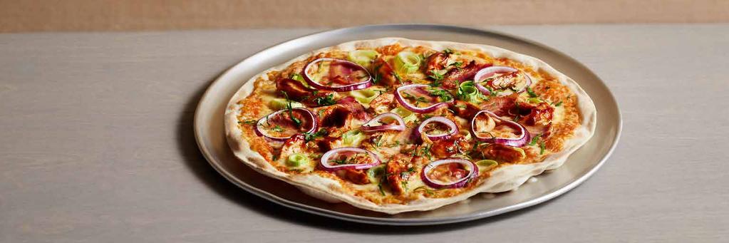 FREETYE CAIFORNIA PIZZA TYNN BUNN MID AU PENNENDE MAKER TYNN BUNN FREETYE CAIFORNIA Friske smakskombinasjoner serveres på tynn surdeigsbunn. Helt himmelsk!