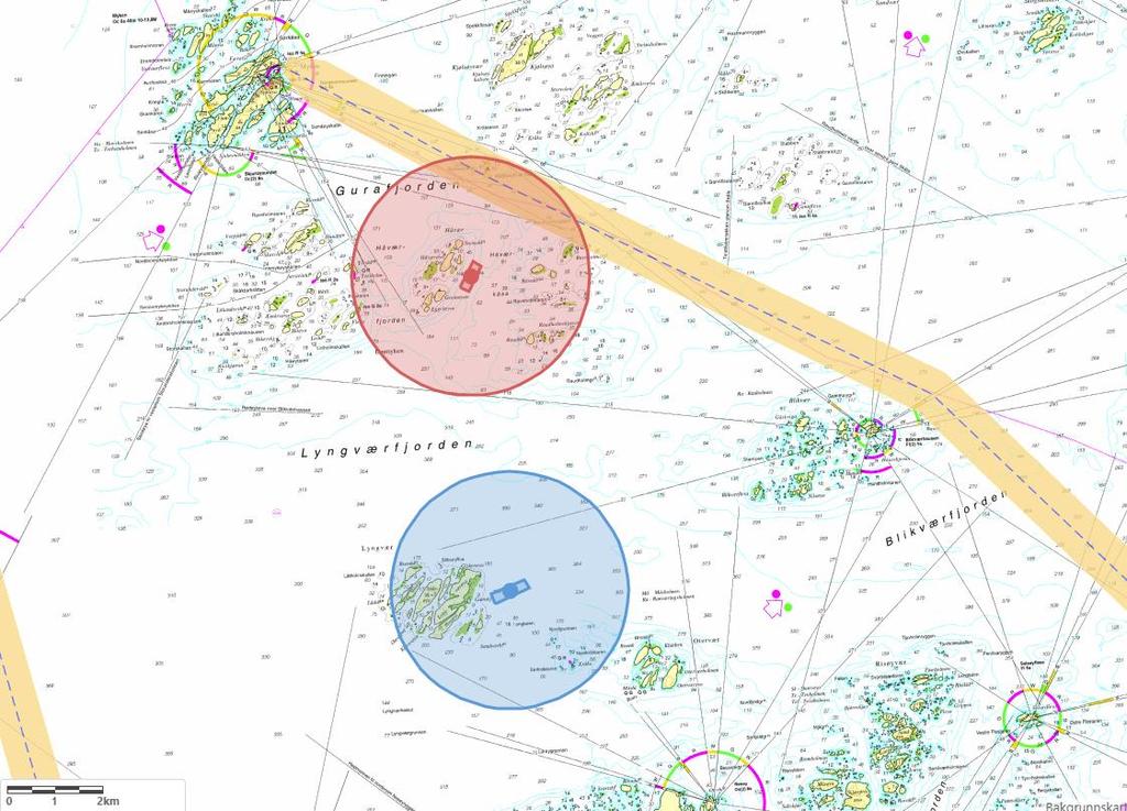 Landskap og visuelle forhold Lyngvær og Håvær vil bestå av et anlegg, samt en fôrflåte. Anlegget vil bli godt synlig på sjøen, både på lys dag og ved kveld/natt.