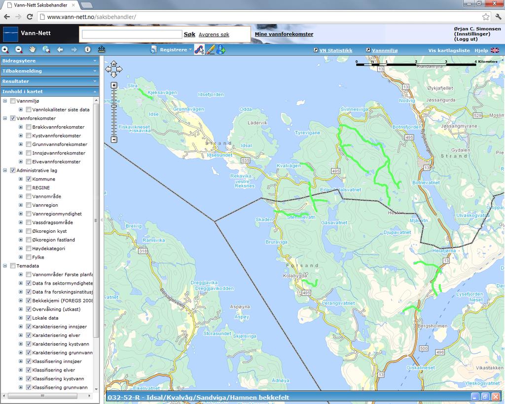 Idsal/Kvalvåg/Sandviga/Hamnen bekkefelt (032-52-R) Liten, kalkfattig, klar