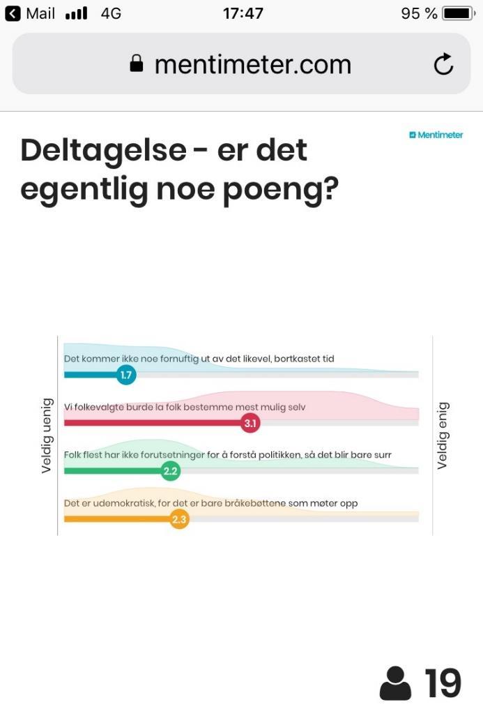 2. Hva slags deltakelse vil vi ha og hvorfor? Jan Erling Klausen sitt foredrag med gruppeoppgaver ligger ved rapporten.