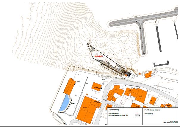 Figur 2: Kart over tiltaksområdet (hastetiltak). Utdypingsområdet er markert med svart skravur. Kartet er hentet fra søknaden.