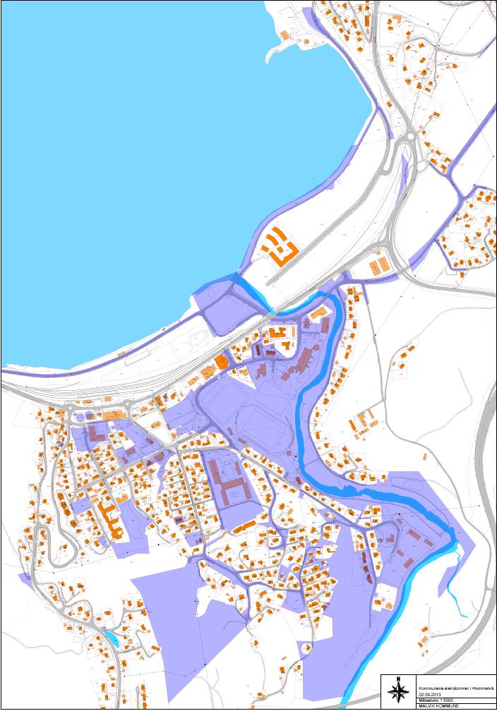 Sentrumsplan Hommelvik 11 I planarbeidet er sentrum av Hommelvik detaljert mest, ut fra at det her er større behov for avklaringer av struktur, trafikale forhold og parkering, adkomst, byggehøyder,