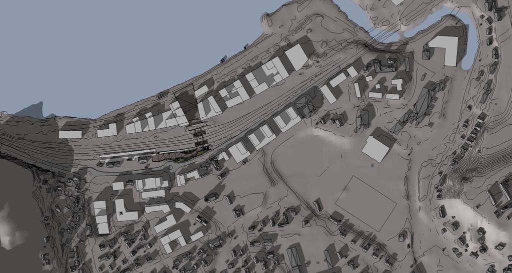 Sentrumsplan Hommelvik 85 Figur 62: Solforhold 20. mars kl. 15. 9.1.3 Bebyggelse, byggehøyder og utnyttingsgrad Ny bebyggelse i planområdet vil danne en tettere bystruktur.