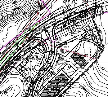 Lekeplasser/ oppholdsareal der støyen ligger over 55 db er vist med rød markering. Plasser der støyen er under 55 db er vist med grønn markering.