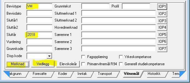 Trykk Merknad Lag en ny merknad. Gå til vitnemål og se hvordan det vil se ut. Elevfravær Gå inn på fliken Elevfravær på elev i Elevregisteret.