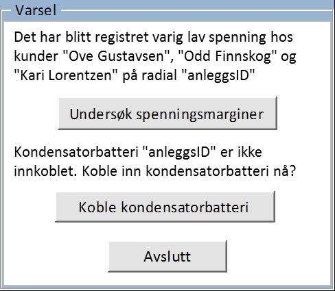 Figur 4.7 Prinsippskisse for visualisering av varselsmelding i DMS ved varig lav spenning.