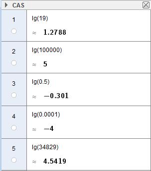 1.6 Logaritmer 1.6.1 Bruk digitalt hjelpemiddel og bestem svaret med 4 desimaler. a) lg 19 b) lg 100000 c) lg 0,5 d) lg 0,0001 e) lg 489 1.6. Bruk definisjonen til å bestemme a)