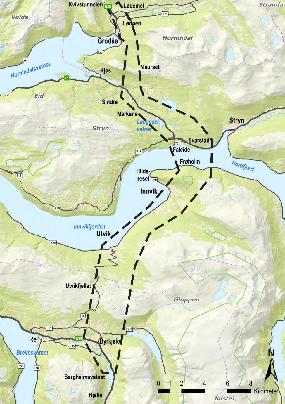 17 E39 går i dag frå Byrkjelo til Anda ferjekai, frå Lote ferjekai gjennom Nordfjordeid, langs sørsida av Hornindalsvatnet til Grodås og vidare nordover mot Volda på Kvivsvegen. Dagens rute, ekskl.