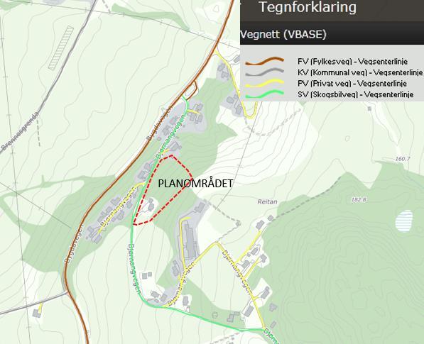 Figur 10: I kommunens vegdatabase er Bjørnangveien registrert som