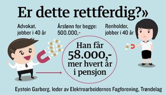 Sjokkerende store forskjeller Det som har sjokkert meg mest, er hvor stor forskjell det nye systemet gjør på folk som har nøyaktig like mange år i jobb og nøyaktig samme opptjening av pensjon.